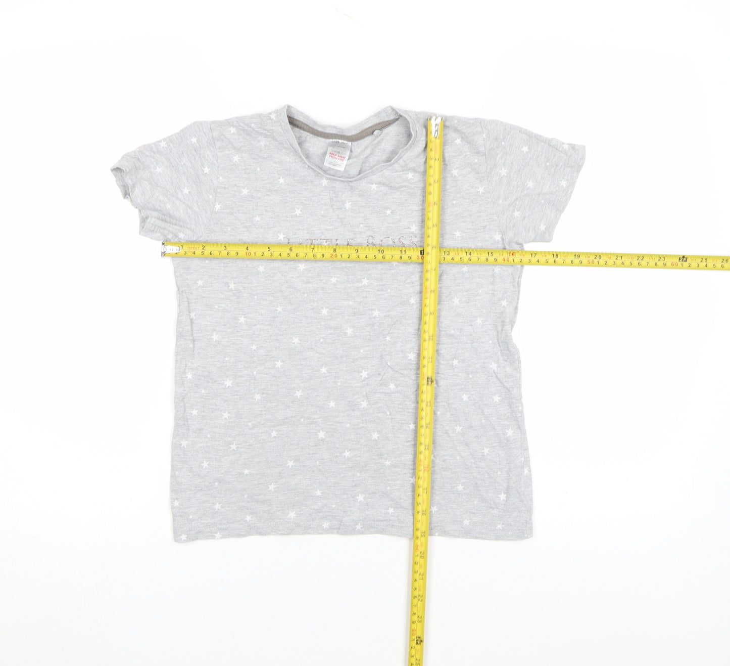 Lily & Dan Girls Grey Star Print Little Boss T-Shirt 11-12 Years