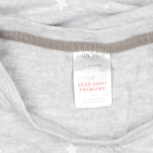 Lily & Dan Girls Grey Star Print Little Boss T-Shirt 11-12 Years