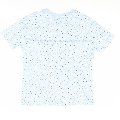 Tu Women Blue Floral Cotton Short Sleeve T-Shirt Size 8