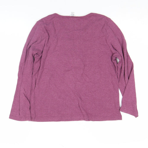 Klass Women’s Purple Long Sleeve Ruffle Button Tunic Blouse Size M