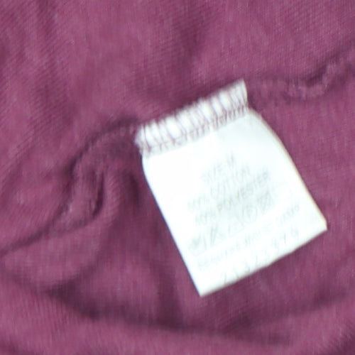 Klass Women’s Purple Long Sleeve Ruffle Button Tunic Blouse Size M