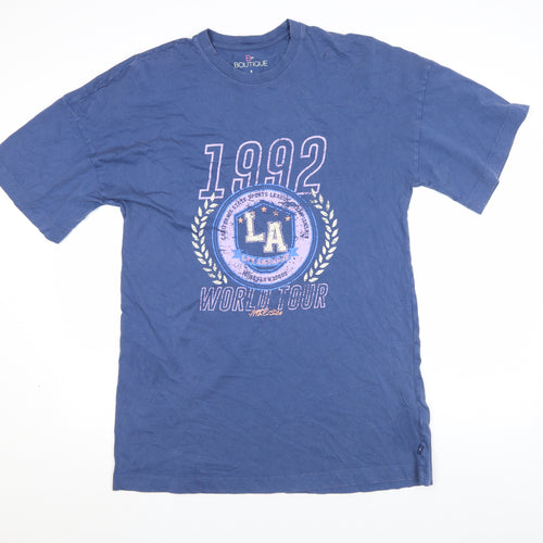 Marks and Spencer Women’s Blue Graphic T-Shirt Size S Short Sleeve Cotton