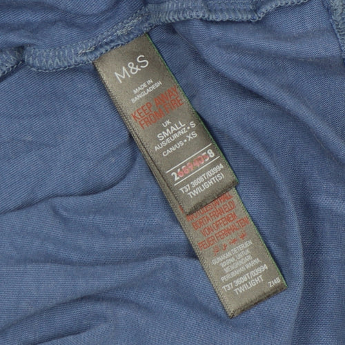 Marks and Spencer Women’s Blue Graphic T-Shirt Size S Short Sleeve Cotton