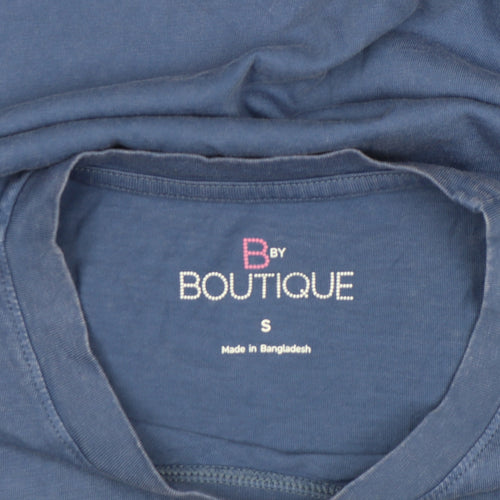 Marks and Spencer Women’s Blue Graphic T-Shirt Size S Short Sleeve Cotton