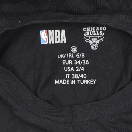 NBA Chicago Bulls Womens Black XS Short Sleeve Cotton T-Shirt