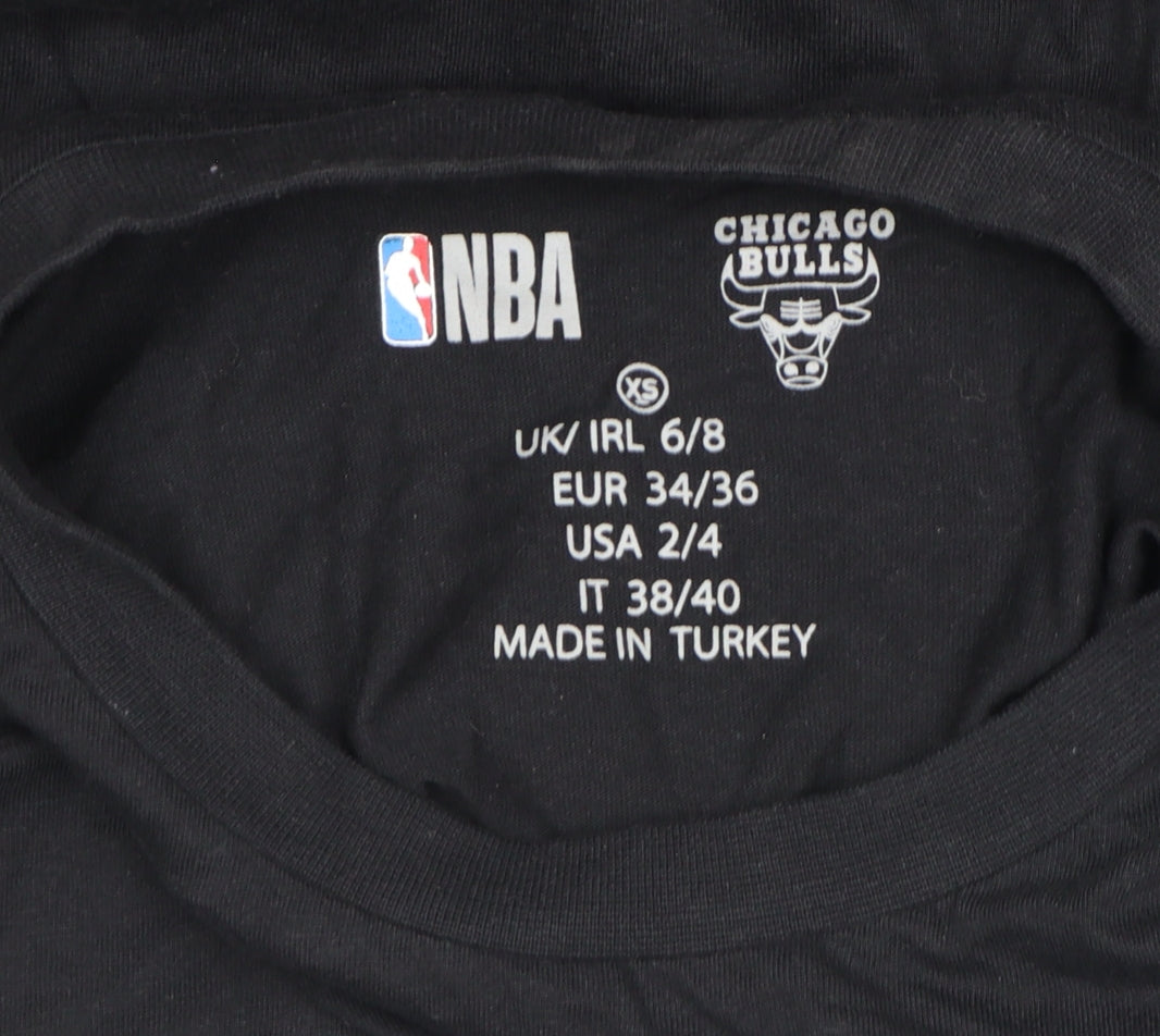 NBA Chicago Bulls Womens Black XS Short Sleeve Cotton T-Shirt