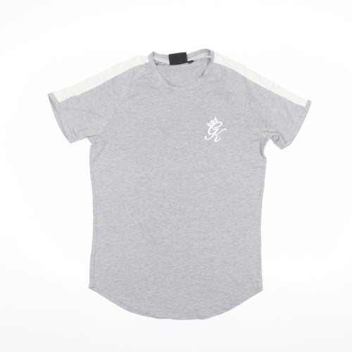 SikSilk Men's Grey Slim Fit Short Sleeve Crew Neck T-Shirt M