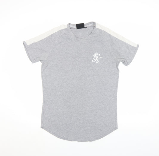 SikSilk Men's Grey Slim Fit Short Sleeve Crew Neck T-Shirt M