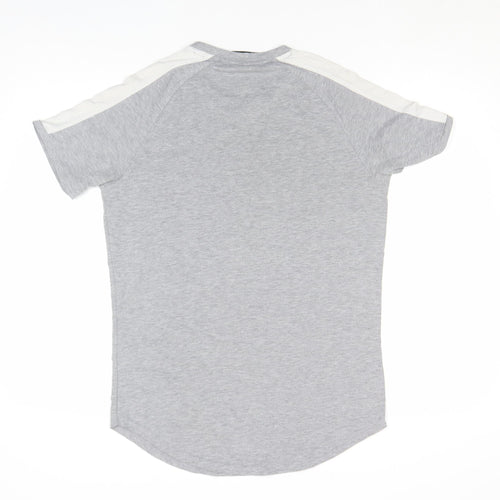 SikSilk Men's Grey Slim Fit Short Sleeve Crew Neck T-Shirt M