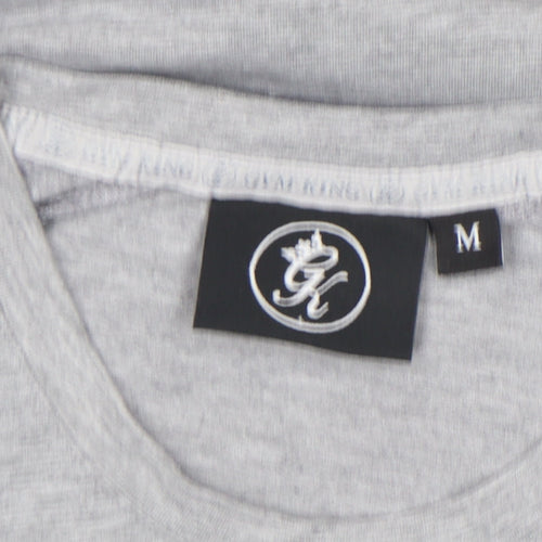 SikSilk Men's Grey Slim Fit Short Sleeve Crew Neck T-Shirt M