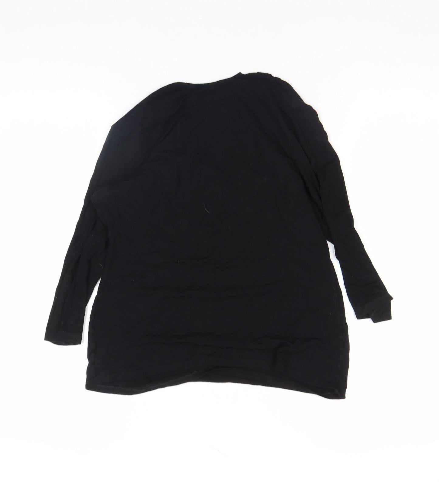 Autograph Women's Black Beaded V-Neck Tunic Blouse Size 6