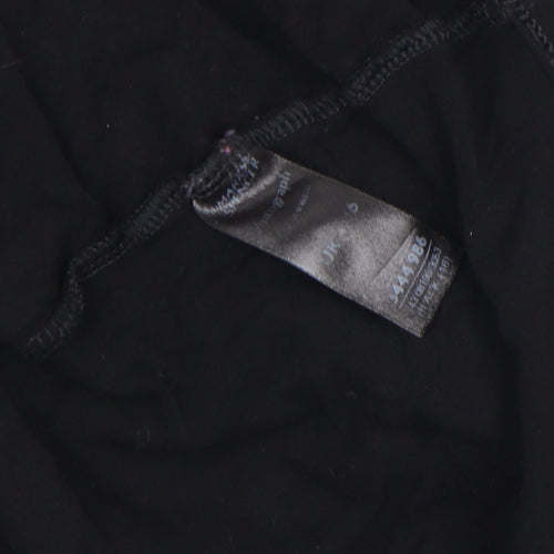 Autograph Women's Black Beaded V-Neck Tunic Blouse Size 6