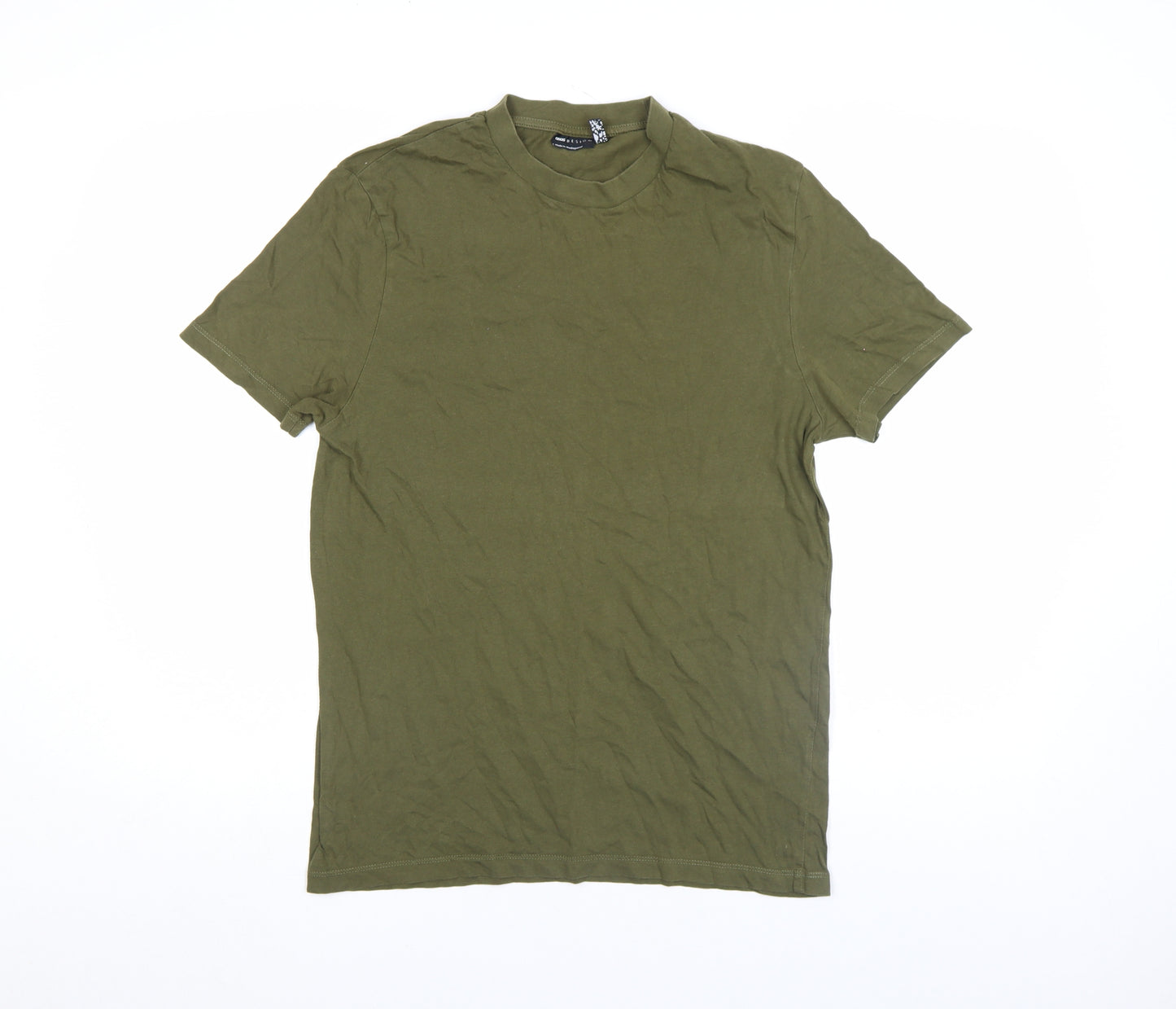 ASOS DESIGN Men’s Green Cotton Crew Neck Short Sleeve T-Shirt Size S