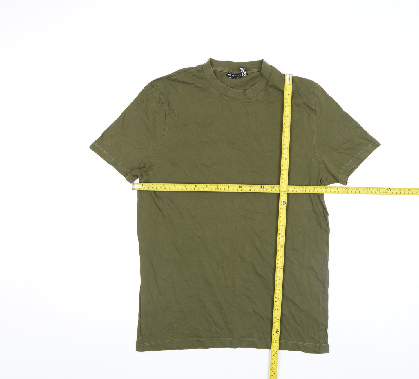 ASOS DESIGN Men’s Green Cotton Crew Neck Short Sleeve T-Shirt Size S