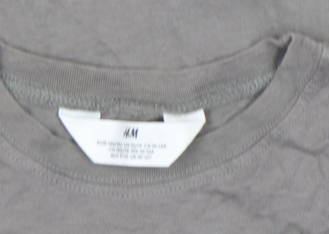 H&M Boys Grey Gaming 'Epic Level' Cotton T-Shirt 10-11 Years