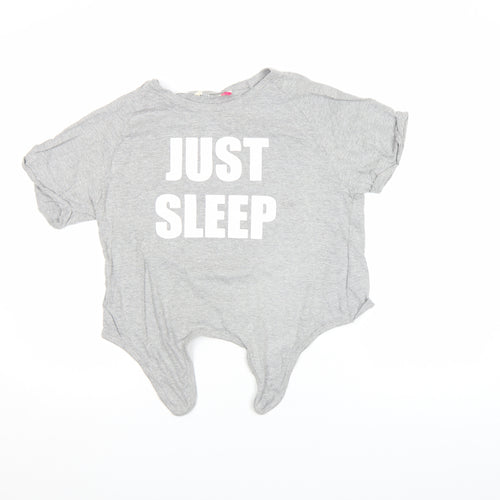 Cosy n Dozy Girls Grey Just Sleep Graphic T-Shirt 13 Years