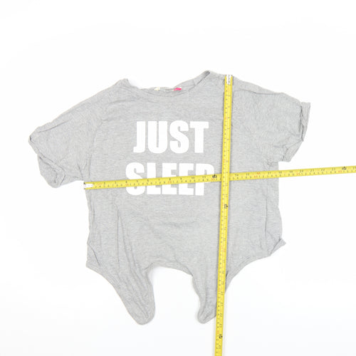 Cosy n Dozy Girls Grey Just Sleep Graphic T-Shirt 13 Years