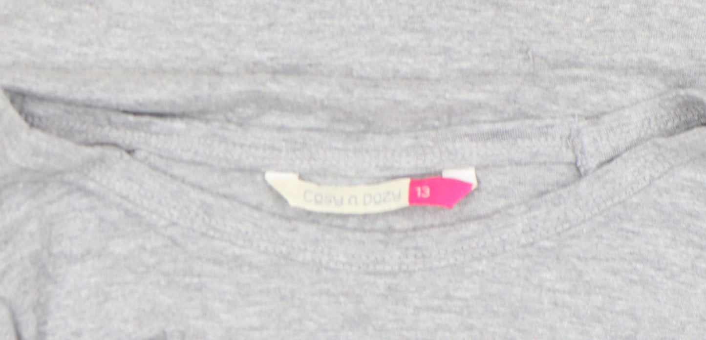 Cosy n Dozy Girls Grey Just Sleep Graphic T-Shirt 13 Years