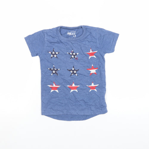 Next Girls Blue Star Print Cotton Blend T-Shirt 4-5 Years