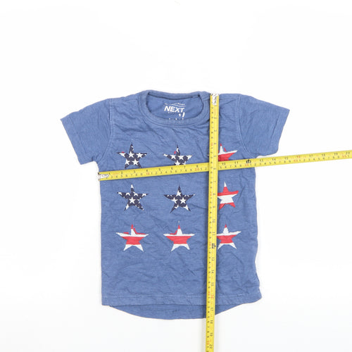 Next Girls Blue Star Print Cotton Blend T-Shirt 4-5 Years