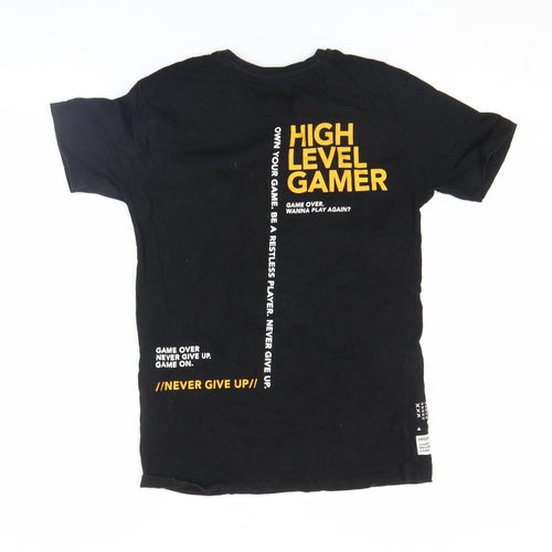 Primark Boys Black Gaming Graphic T-Shirt 10-11 Years Short Sleeve