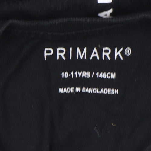 Primark Boys Black Gaming Graphic T-Shirt 10-11 Years Short Sleeve