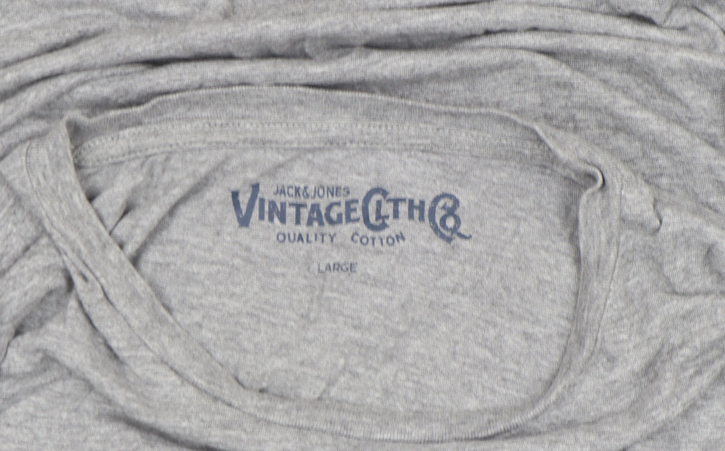 Jack & Jones Men's Grey Vintage Graphic Cotton T-Shirt Size L