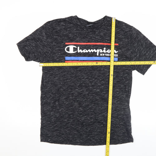 Champion Men’s Black Graphic Crew Neck Short Sleeve T-Shirt Size L