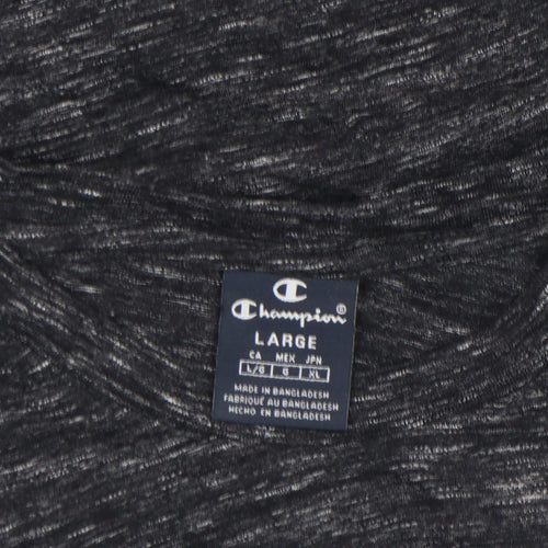Champion Men’s Black Graphic Crew Neck Short Sleeve T-Shirt Size L
