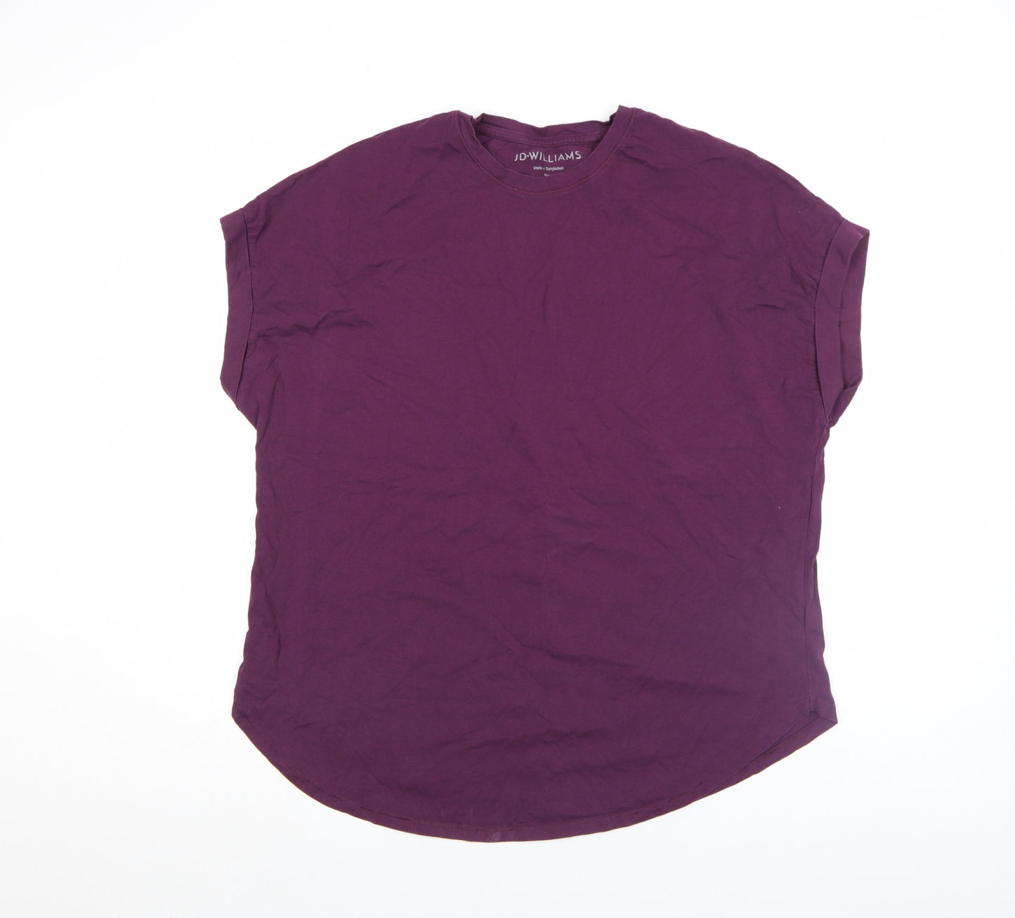 JD Williams Women's Purple Size 20 Basic Crew Neck Short Sleeve T-Shirt