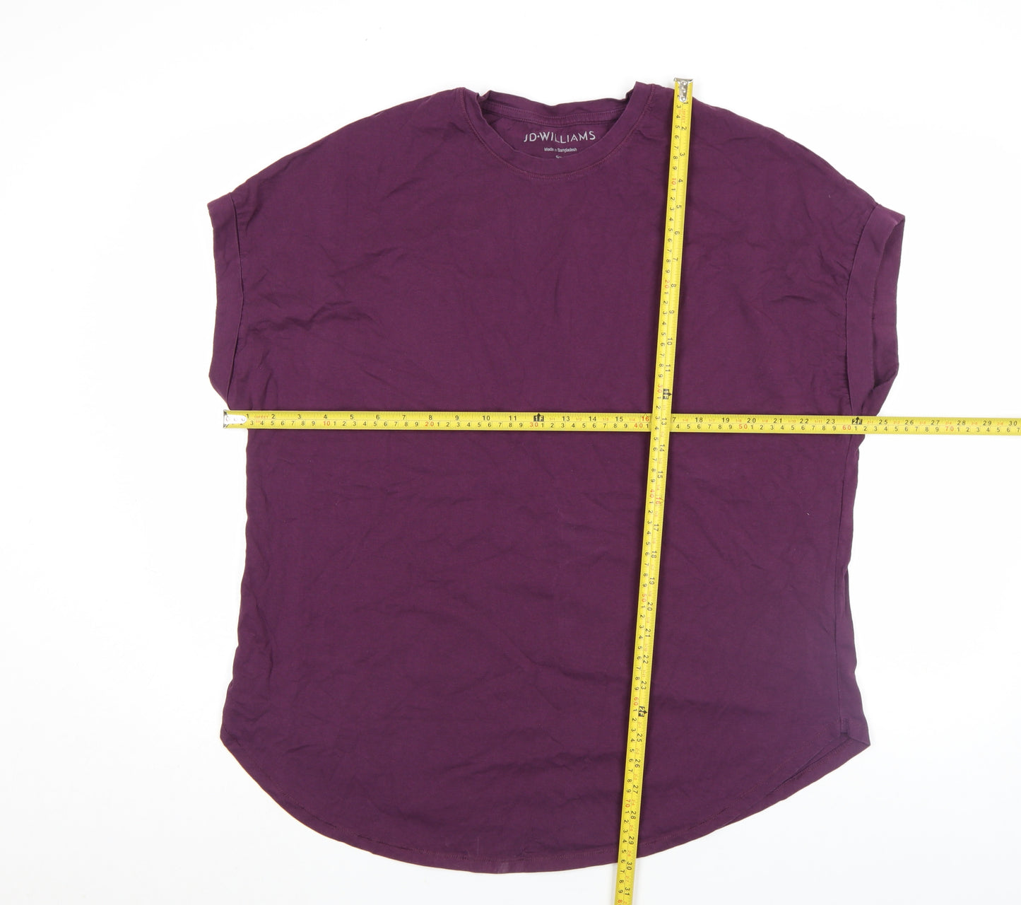JD Williams Women's Purple Size 20 Basic Crew Neck Short Sleeve T-Shirt