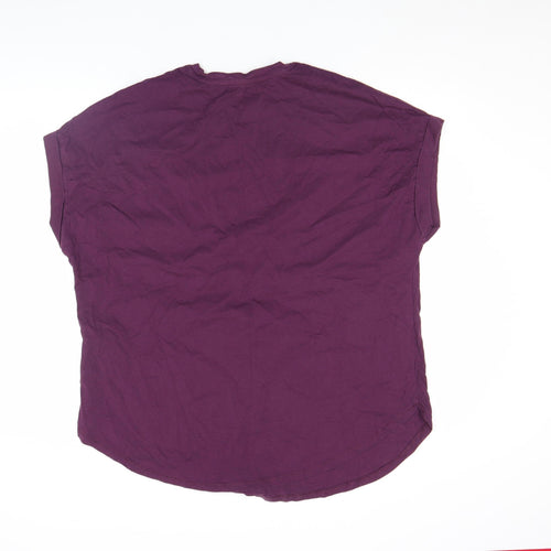 JD Williams Women's Purple Size 20 Basic Crew Neck Short Sleeve T-Shirt