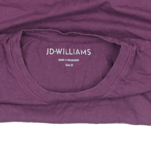 JD Williams Women's Purple Size 20 Basic Crew Neck Short Sleeve T-Shirt
