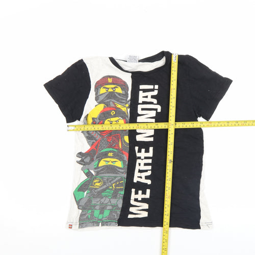 Tu Boys LEGO Ninjago Black White T-Shirt 5-6 Years Short Sleeve Cotton