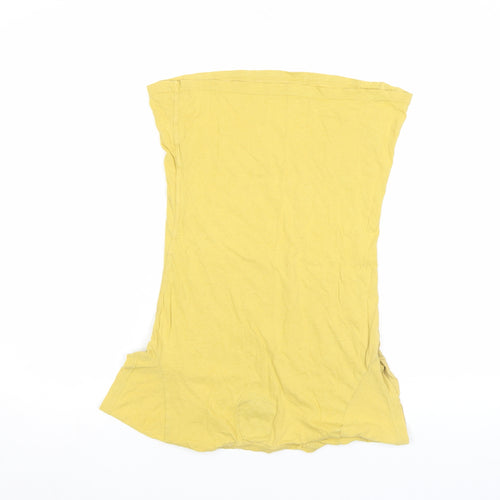 Superdry Women's Yellow Slim Fit T-Shirt Size S Short Sleeve Cotton