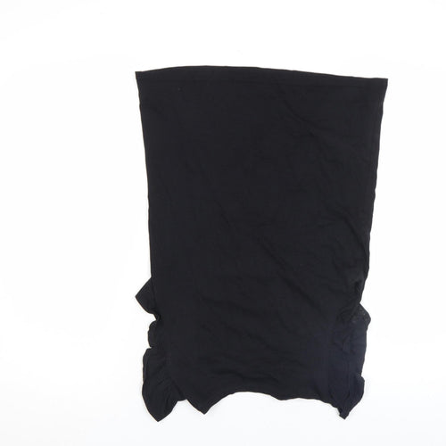 New Look Women Black Ruffle Sleeve Self Love T-Shirt Size 8