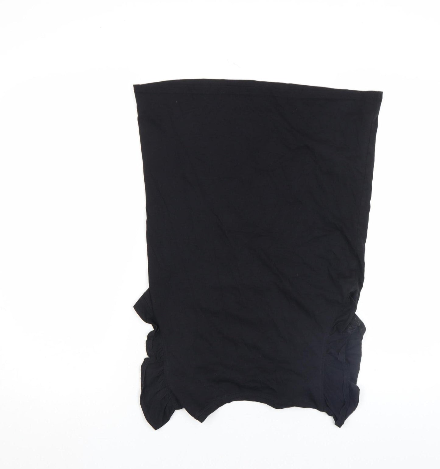 New Look Women Black Ruffle Sleeve Self Love T-Shirt Size 8