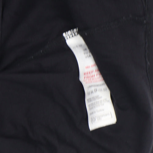 New Look Women Black Ruffle Sleeve Self Love T-Shirt Size 8