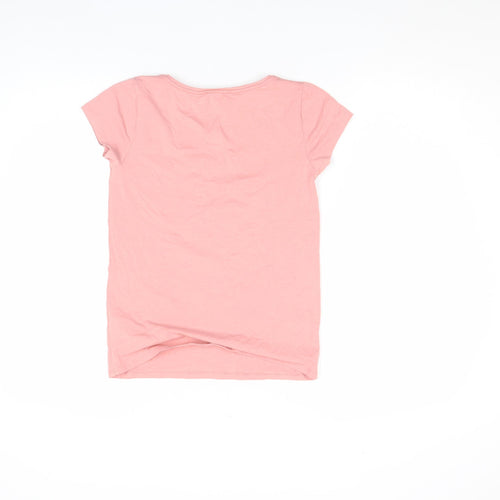 Marks and Spencer Women’s Pink Short Sleeve Cotton Blend T-Shirt Size S