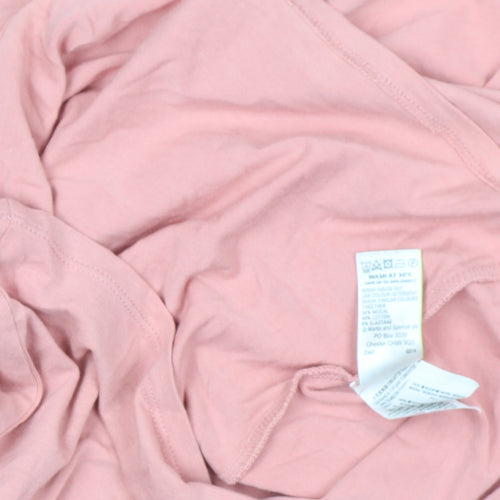 Marks and Spencer Women’s Pink Short Sleeve Cotton Blend T-Shirt Size S