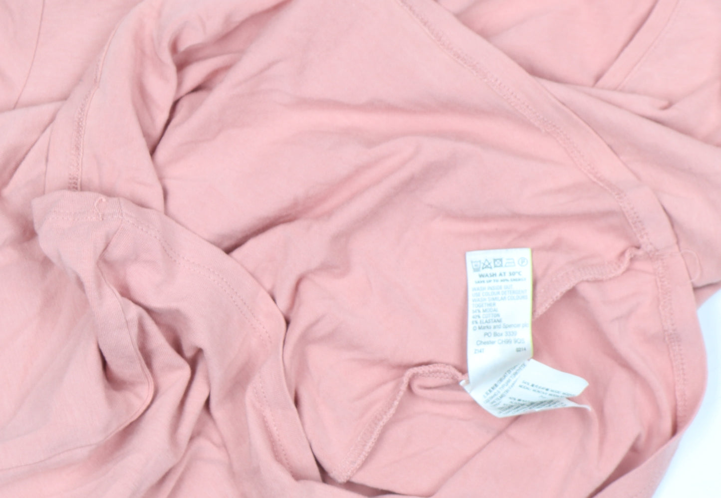 Marks and Spencer Women’s Pink Short Sleeve Cotton Blend T-Shirt Size S