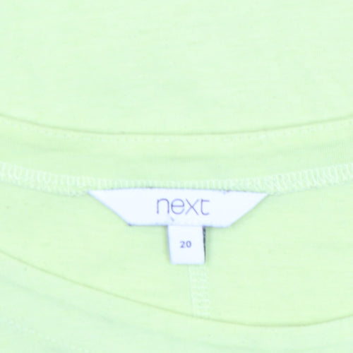 Next Womens Green Glitter Star T-Shirt Size 20 Short Sleeve