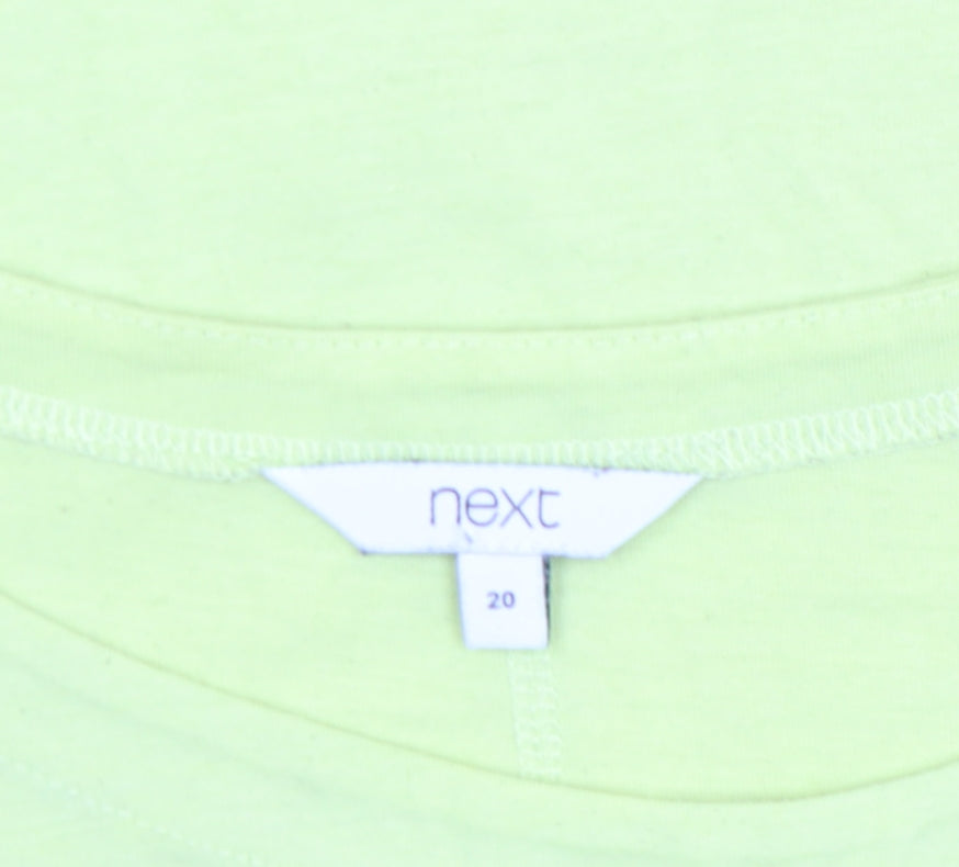 Next Womens Green Glitter Star T-Shirt Size 20 Short Sleeve