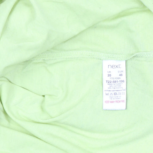 Next Womens Green Glitter Star T-Shirt Size 20 Short Sleeve
