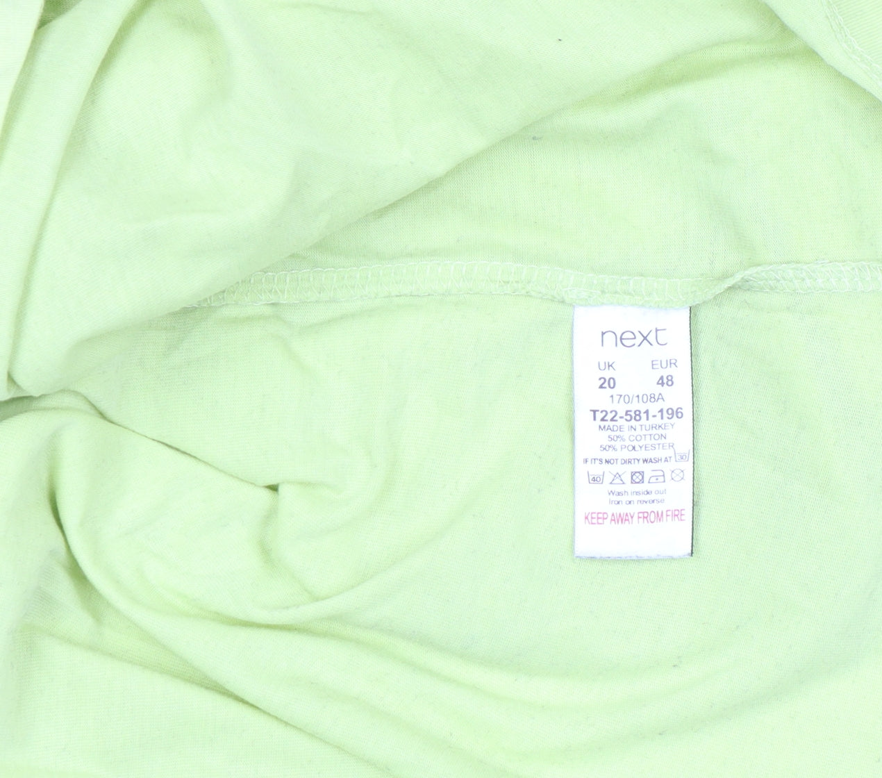 Next Womens Green Glitter Star T-Shirt Size 20 Short Sleeve