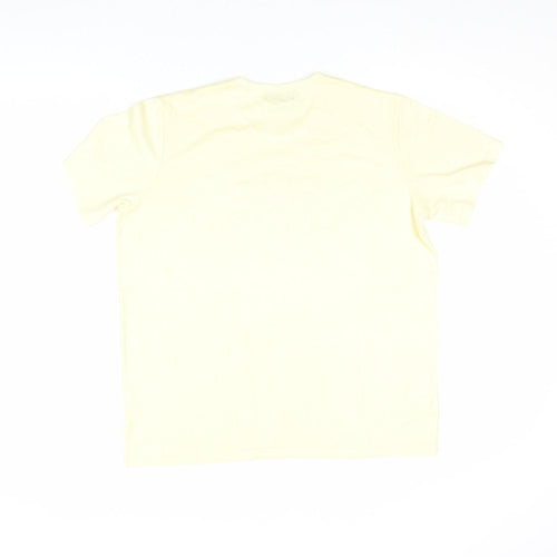 Next Womens Yellow Floral Cotton T-Shirt M Short Sleeve