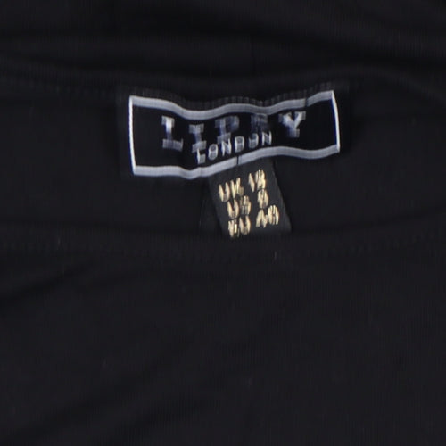 Lipsy London Women's Black Lace Bell Sleeve Tunic Blouse Size 12