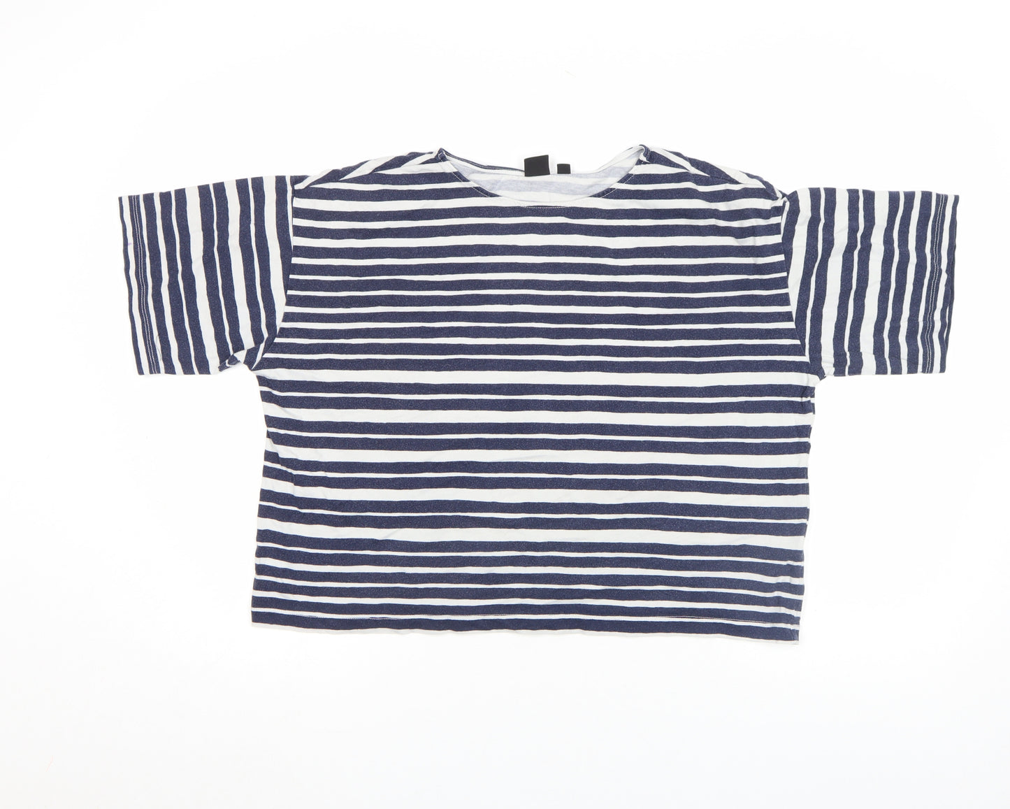 Uniqlo x Marimekko Women’s Blue Striped Cotton Relaxed Fit T-Shirt Size M
