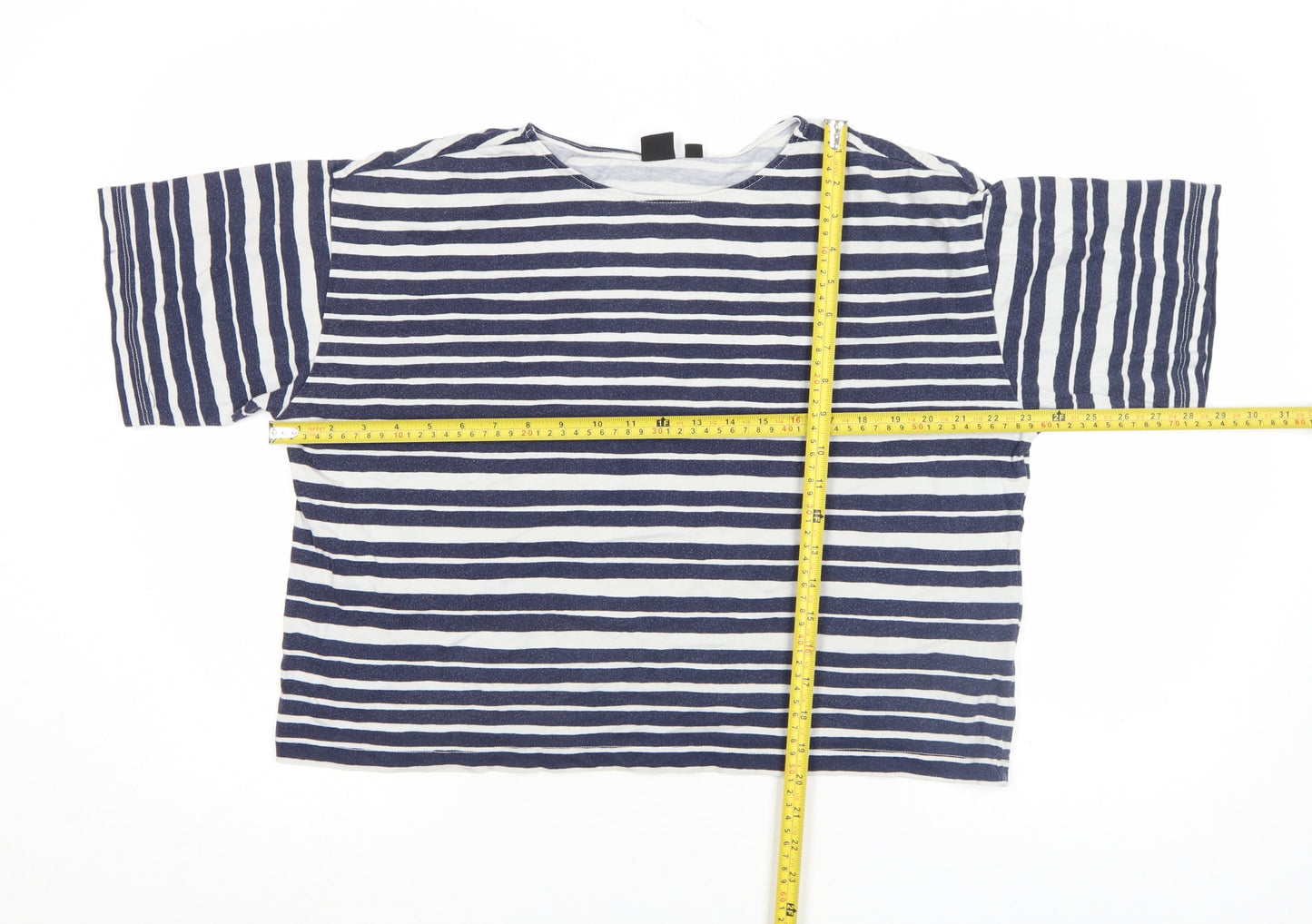 Uniqlo x Marimekko Women’s Blue Striped Cotton Relaxed Fit T-Shirt Size M