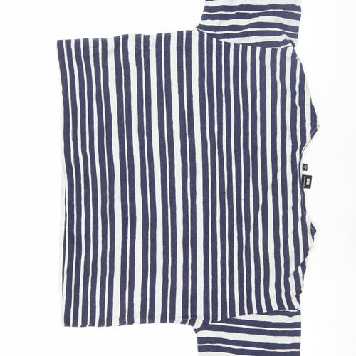 Uniqlo x Marimekko Women’s Blue Striped Cotton Relaxed Fit T-Shirt Size M